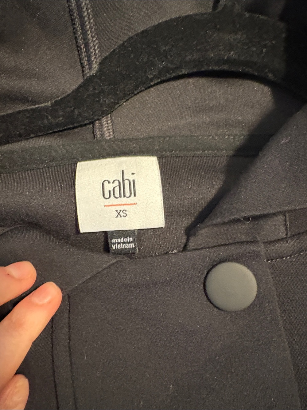 CAbi Low Key Black Hooded Snap Jacket - Picture 8 of 11